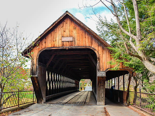 Middle Covered Bridge - Woodstock, Vermont stock photo