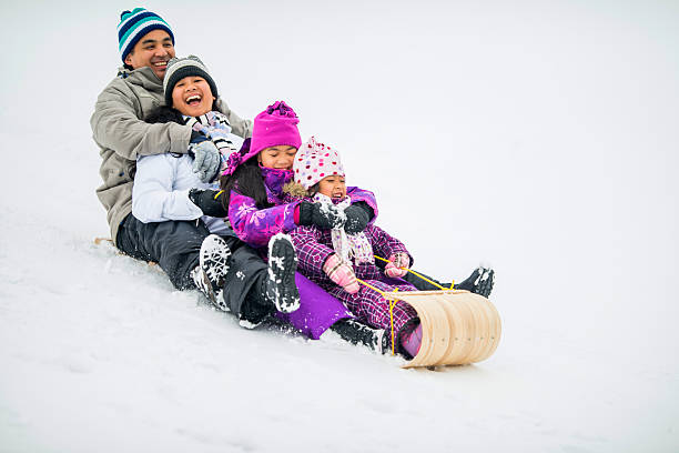 istock Happy family in winter 522243599