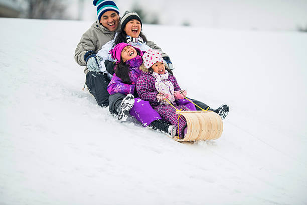 istock Happy family in winter 522243603
