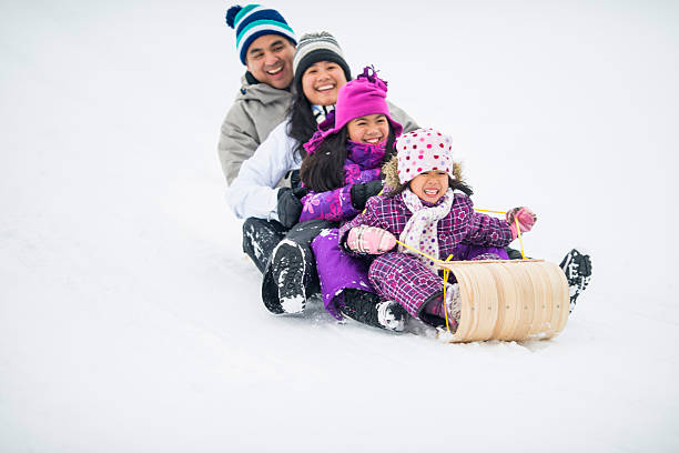 istock Happy family in winter 522243613