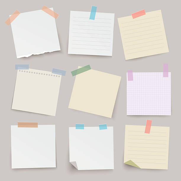 Set of different vector note papers. Set of different vector note papers.  note pad stock illustrations