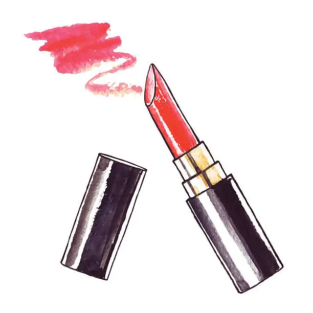 Vector illustration of Beautiful Watercolor Lipstick.