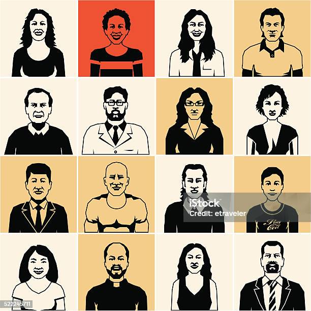 People Icons Stock Illustration - Download Image Now - Human Face, Senior Adult, Doctor