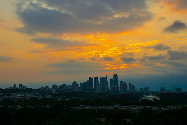 istock Austin Sunrise Blocked by large thick clouds near Mopac 522245903