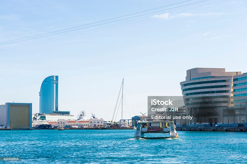 Catamaran in Port Vell, Barcelona Barcelona, Spain - October 22, 2014: catamaran navigating on the Marina Port Vell in Barcelona Barcelona - Spain Stock Photo