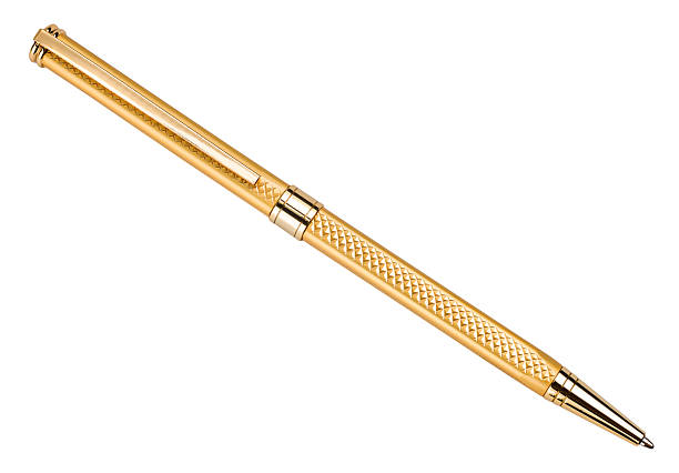 istock gold shining pen isolated on white background 522246845