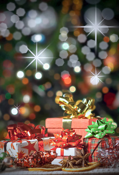 istock Christmas presents  with decorations and spices 522247697