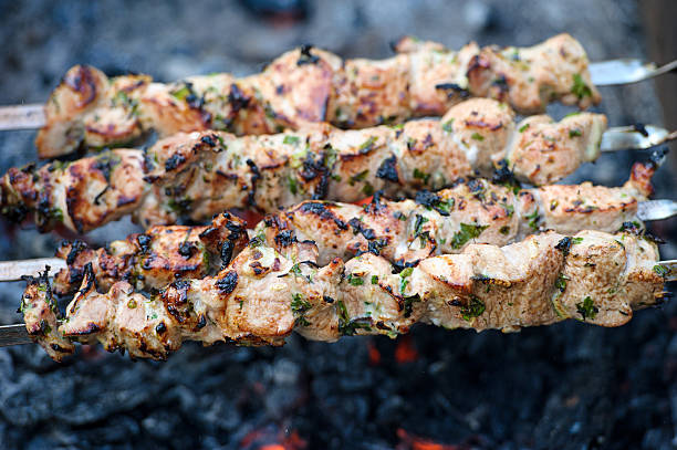 istock Juicy slices of meat prepare on fire 522257749