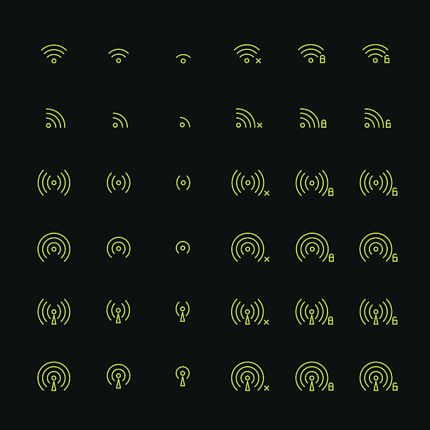 istock Set of wi-fi. Wi-fi zone sign. Line simple communication symbols. 522257807