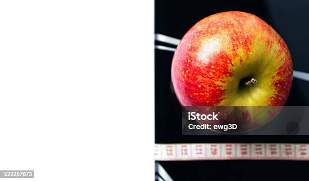 Dieting Background Stock Photo - Download Image Now - Apple - Fruit, Bathroom Scale, Black Color