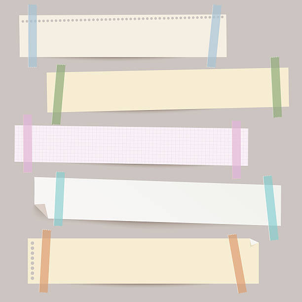 illustrazioni stock, clip art, cartoni animati e icone di tendenza di set vettoriale delle diverse strisce di carta. - paper document adhesive note backgrounds