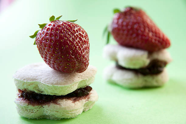 istock Flower shaped  sandwiches with jam filling 522261041