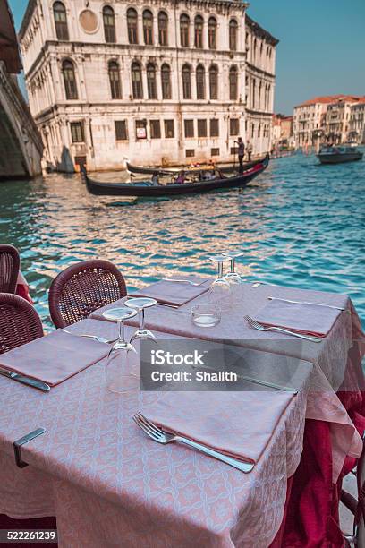 Table In A Restaurant In Venice Stock Photo - Download Image Now - Architecture, Beautiful People, Beauty