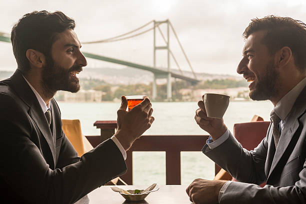 Business meeting at the Bosphorous Bridge, Istanbul.