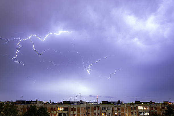 istock Storm with some lightning strike in the sky 522261471