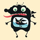 istock Happy monsters vector illustration. Set 14 522261989