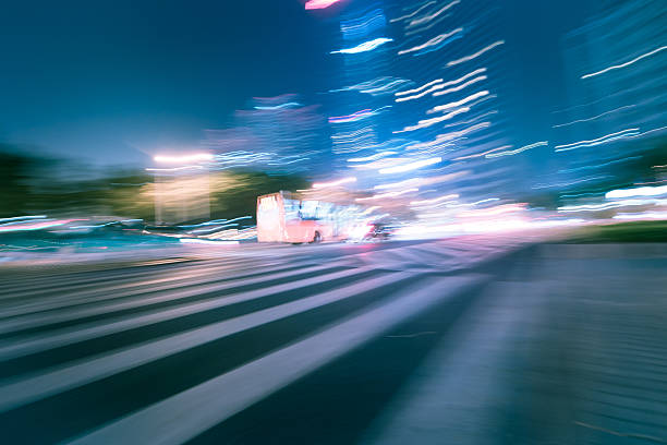 istock Busy traffic on a street at night 522263493
