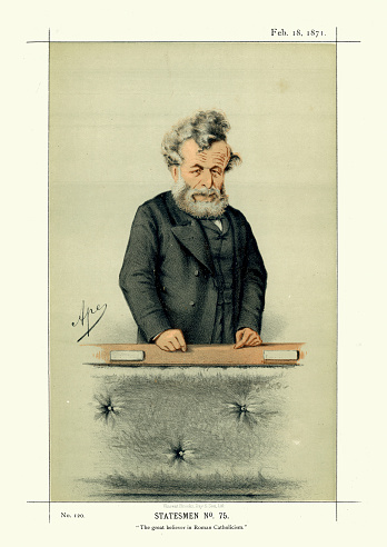 Victorian caricature of George Hammond Whalley, 1813 to 1878, a British lawyer and Liberal Party politician. Vanity Fair 1871