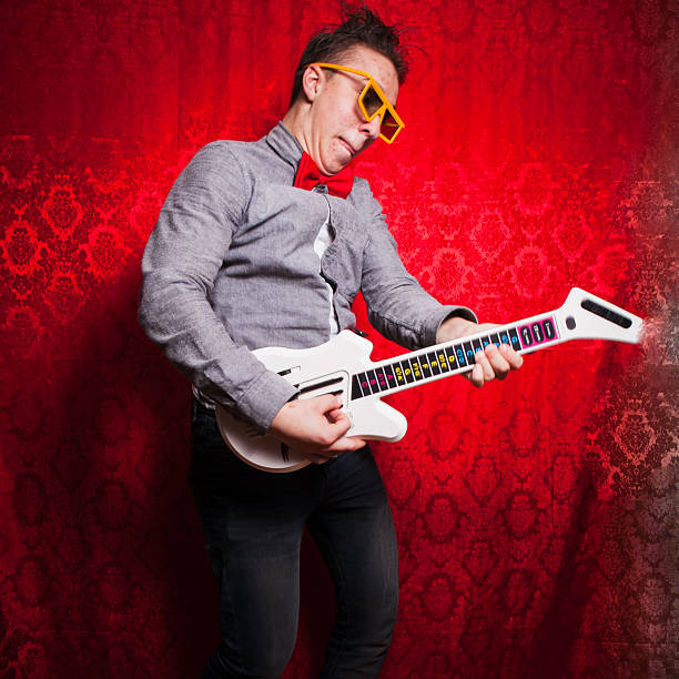 Nerdy Guitar Rock Star Musician