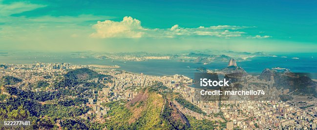 istock Rio de Janeiro vintage panorama, Brazil 522277481