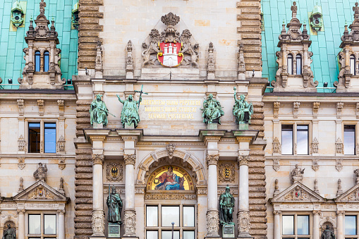 Hamburg, town hall, detail of the city hall
