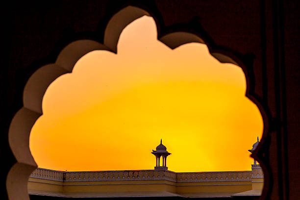 istock Sunset with view to a small temple in Jaipur 522278033