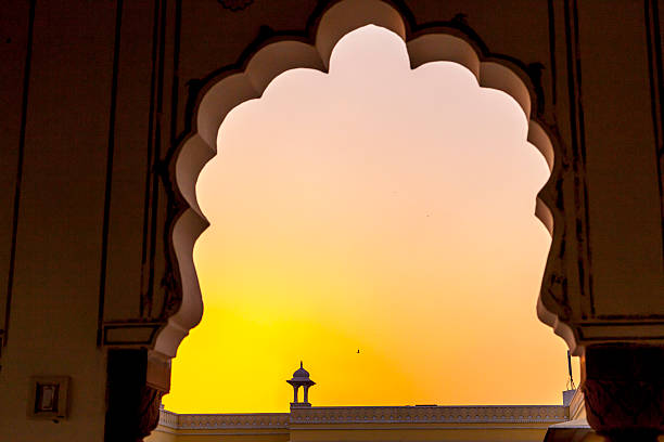 istock Sunset with view to a small temple in Jaipur 522278037