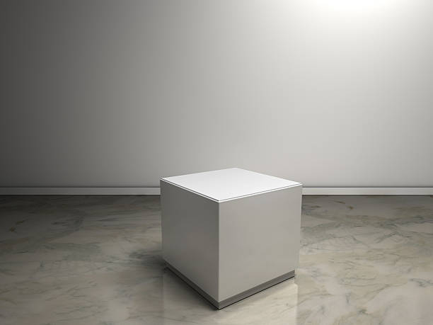 white plinth um produkt - pedestal museum art museum exhibition stock-fotos und bilder