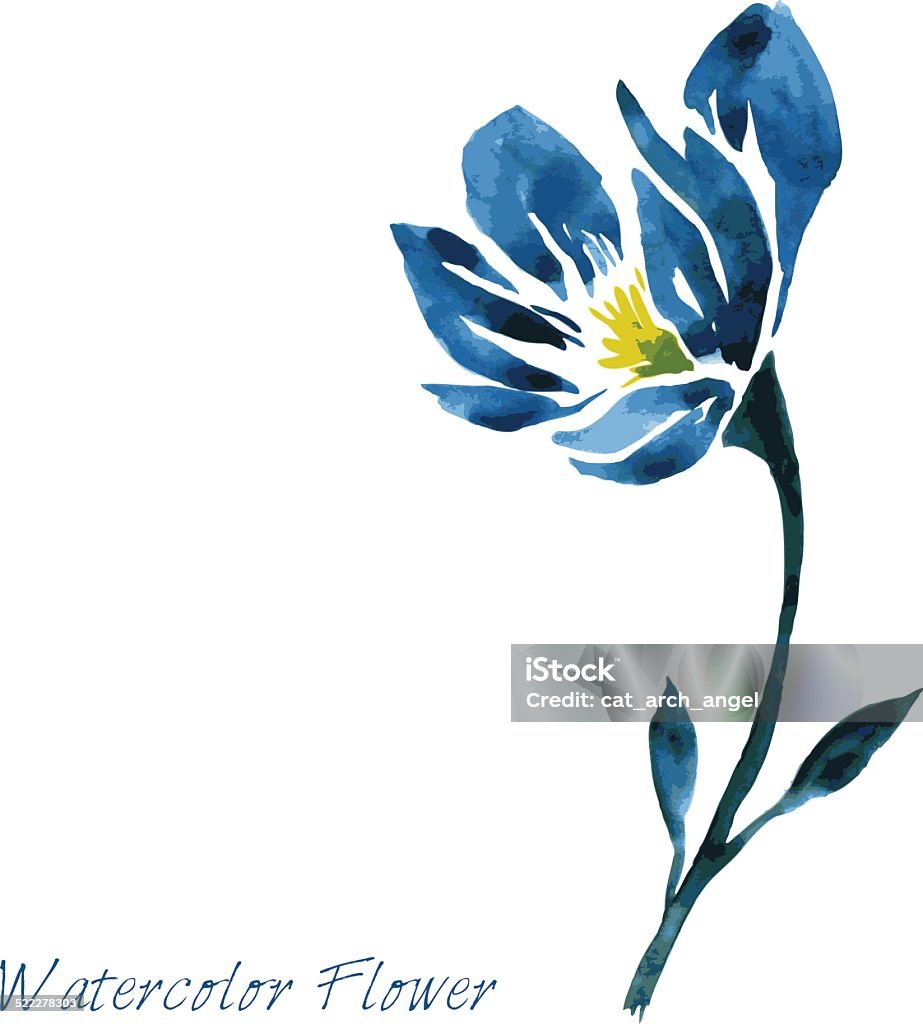 Aquarelle Dessin De Fleur Bleu Vecteurs libres de droits et plus d'images  vectorielles de Abstrait - Abstrait, Aquarelle, Arbre en fleurs - iStock