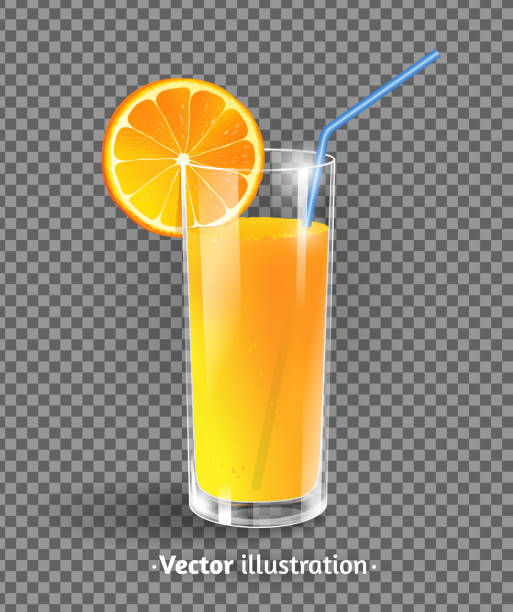 ilustrações, clipart, desenhos animados e ícones de copo de suco de laranja. - orange portion fruit drink