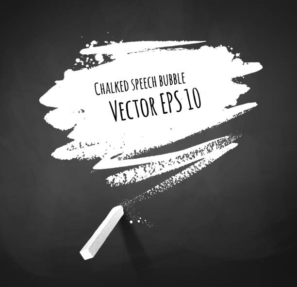 stockillustraties, clipart, cartoons en iconen met hand drawn chalked speech bubble - krijttekening