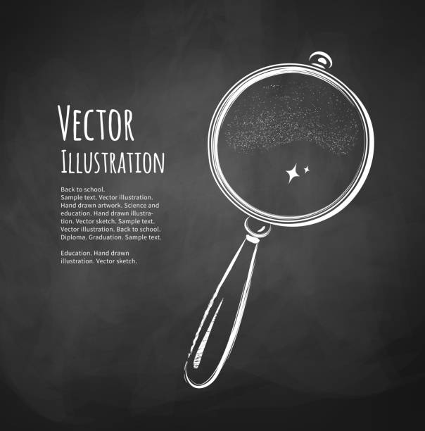 ilustrações, clipart, desenhos animados e ícones de lupa - illustration and painting magnifying glass glass searching