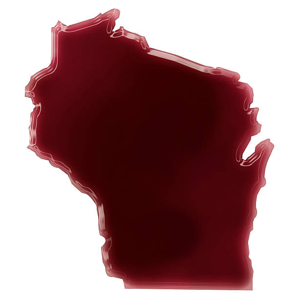 A top shot of a cg pool of blood (or wine) in the shape of Wisconsin (USA).(series).