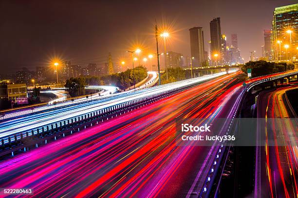 Abstract Traffic And Cityscape Stock Photo - Download Image Now - Asia, Beijing, Blurred Motion