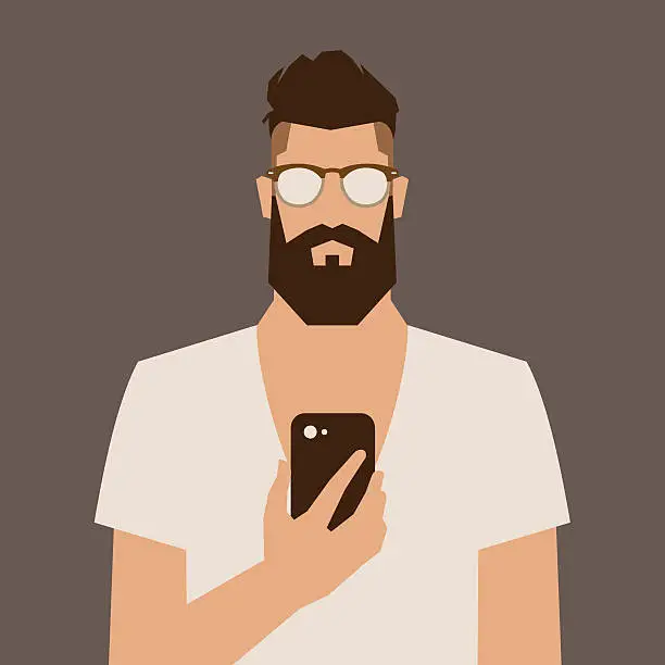 Vector illustration of hipster character