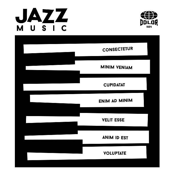 jazz festival poster hipster jazz album cover with piano  keyboard big band jazz stock illustrations