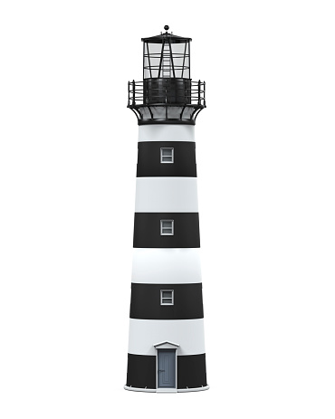 Lighthouse Isolated on white background. 3D render