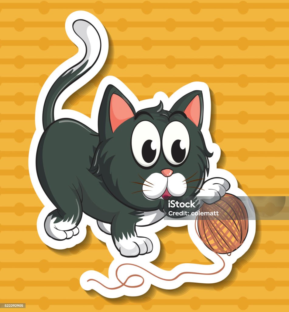 Cat And String Cat And String Stock Illustration - Download Image Now - Animal ...