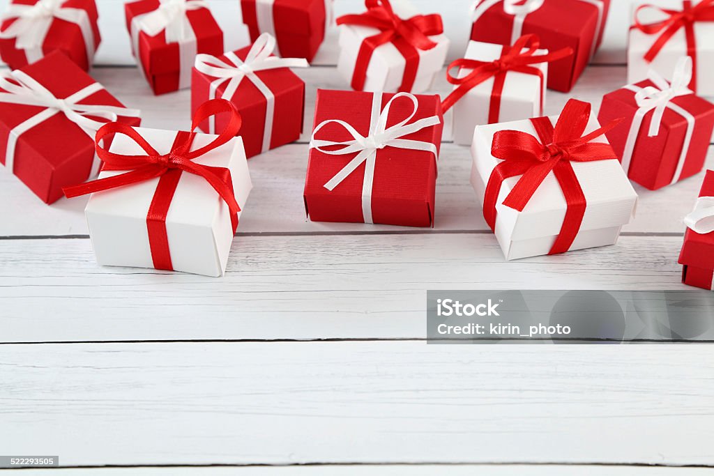 gifts in red gifts Arrangement Stock Photo