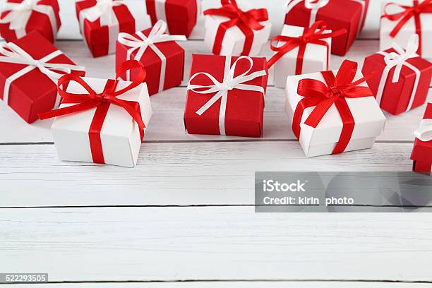 Gifts In Red Stock Photo - Download Image Now - Arrangement, Birthday, Birthday Present