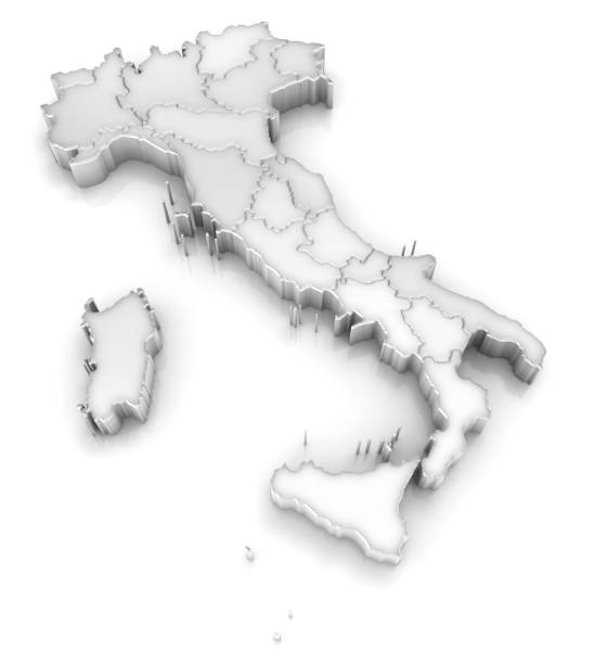 istock Italy map with regions 3d on white 522293891