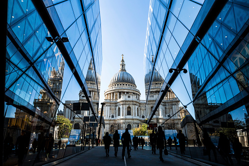 View of St Paul's Cathedral from the One New Change retail area.