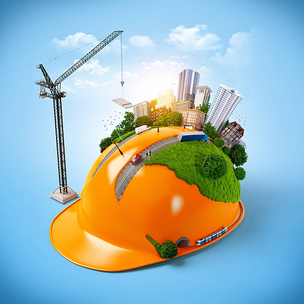 istock City on the construction helmet. 522295261