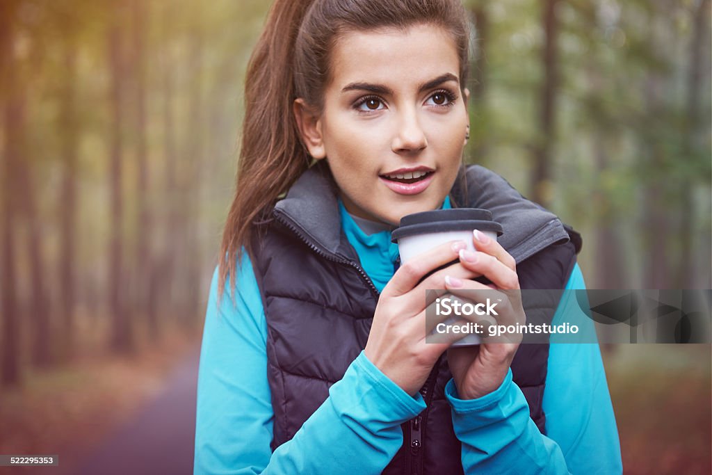 Hot tea is good idea for frozen day Sport Stock Photo