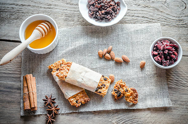 istock Homemade granola bars on the sackcloth 522295887