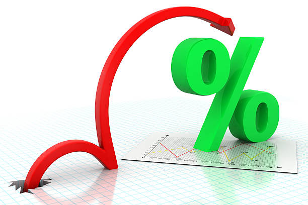 istock Moving arrow with percentage symbol 522297837