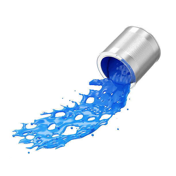 istock Blue Paint Splashing from a Can isolated on white background 522299381