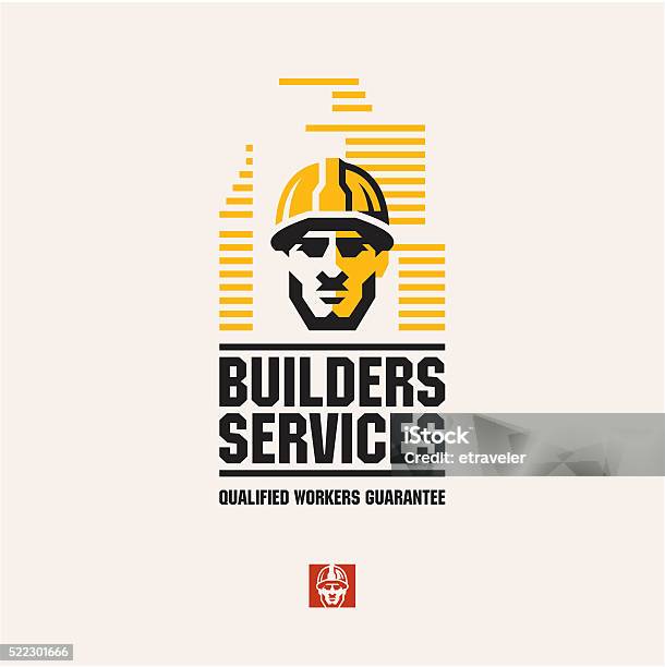 Builder Worker Stock Illustration - Download Image Now - Hardhat, Construction Worker, Icon Symbol