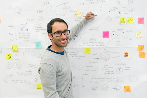 istock Creative man writing a business plan at the office 522303506