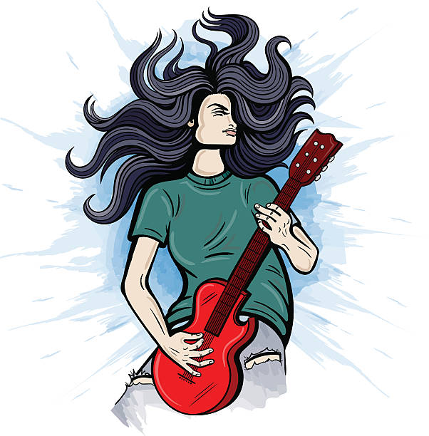 ilustrações de stock, clip art, desenhos animados e ícones de vetor de cor da guitarra elétrica ilustração - accords